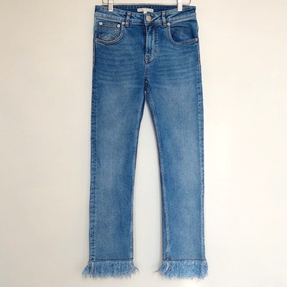 Maje Panakog Frayed High Rise Jeans